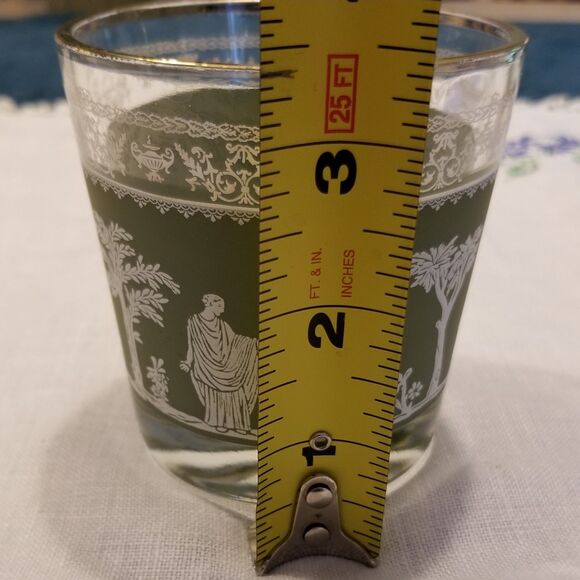 Vintage Jeannette Glass Green Hellenic Grecian Motif small glasses - Picture 11 of 11